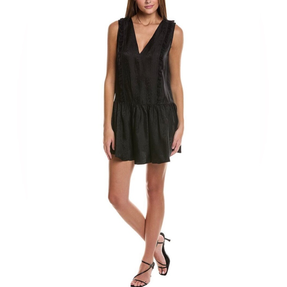 Rebecca Minkoff Valerie Mini Dress Elegant Black Sleeveless Dress Size Large NWT